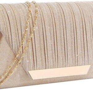Glitter Evening Clutch Bag Satin Sequin Crossbody for Formal Events Women